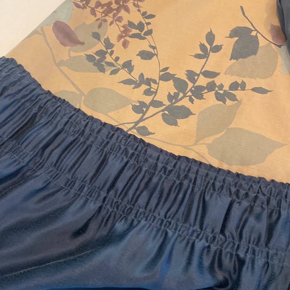 Anthropologie Tabitha Tan/NavyFloral Strapless Dress with Sash Tie - Picture 4 of 8